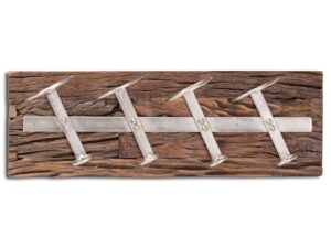 Wall Mounted Reclaimed Timber 4 Bottle Wine Rack