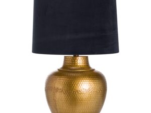 Knowles Bronze Table Lamp With Black Velvet Shade