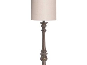Ursa Table Lamp With Grey Velvet Shade