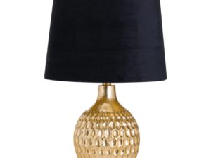 Vincent Gold Base Table Lamp With Black Velvet Shade