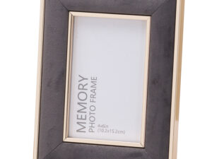 Grey Velvet With Gold 4X6 Frame