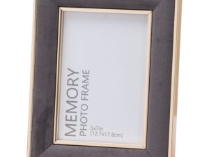 Grey Velvet With Gold 5X7 Frame