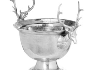 Large Aluminium Stag Champagne Cooler on Stand