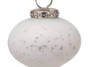 The Noel Collection White Bulbous Christmas Bauble