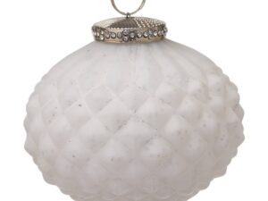 The Noel Collection White Textured Large Hanging Bauble