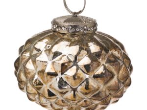 The Noel Collection Burnished  Textured Small Hanging Bauble