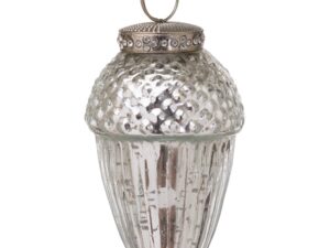The Noel Collection Small Silver Hanging Acorn Decoration
