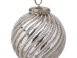 The Noel Collection Silver Jewel Swirl Large Bauble