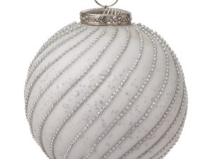 The Noel Collection White Jewel Swirl Small Bauble