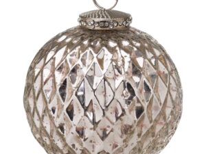 The Noel Collection Silver Large Honeycomb Bauble