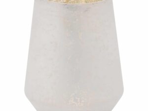 The Noel Collection White Medium Etched Candle Holder - Image 1