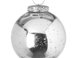 The Noel Collection Silver Crackled Bauble
