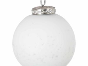 The Noel Collection White Crackled Bauble - Image 1