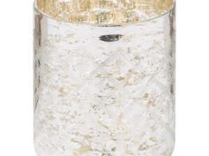 The Noel Collection Silver Foil Effect Pillar Candle Holder