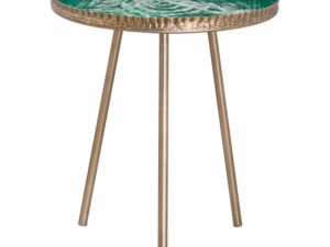 Aztec Collection Brass Embossed ceramic Dipped Side Table