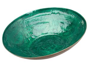 Aztec Collection Brass Embossed Ceramic Dipped Bowl