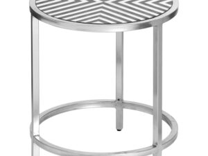 Handmade Bone Inlay Round Side Table