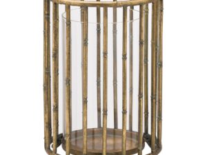 Large Metallic Bamboo Lantern