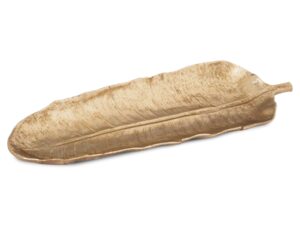 Large Gold Feather Shaped Dish - Image 1