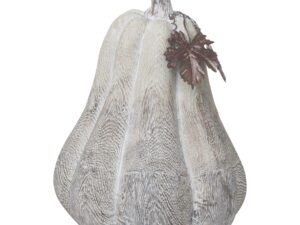 Carved Wood Effect Tall Pumpkin