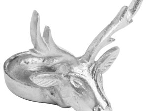 Cast Silver Stag Tea light Candle Holder