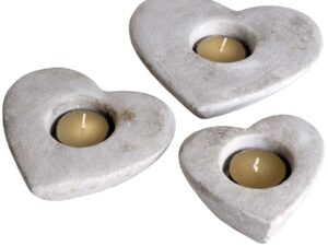 Set Of Three Heart Tea Light Holders