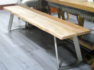 Live Edge Collection Sandblasted Dining Bench - Image 5