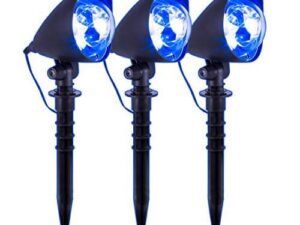 Set of 3 Kaleidoscope Blue Projector Stake Lights