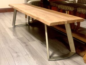 Live Edge Collection Sandblasted Dining Bench - Image 4