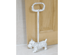 Westie Dog Doorstop White With Handle - Image 2