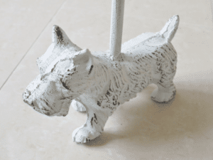 Westie Dog Doorstop White With Handle - Image 3