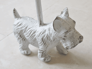 Westie Dog Doorstop White With Handle - Image 4
