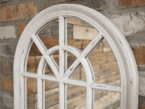 Arch Garden Mirror White Distressed 140cm Tall - Image 4