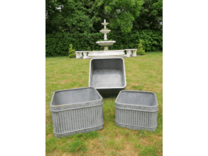 Set of 3 Square Galvanised Tub Garden Planter Pots - Image 5