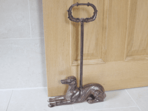 Whippet dog brown doorstop