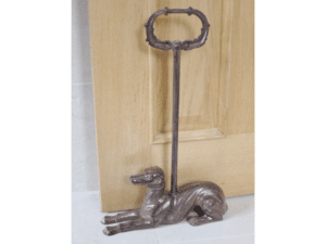 Whippet Dog Doorstop Brown With Handle - Image 4