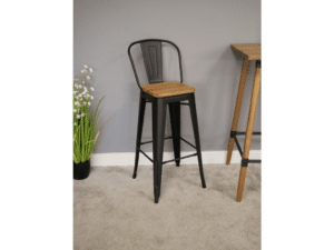 Elmwood & Black Barstool Steel - Image 4