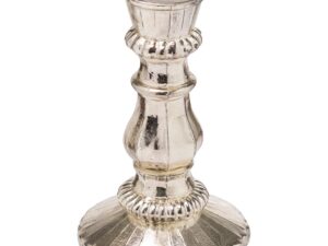 The Noel Collection Silver Foil Effect Dinner Candle Holder