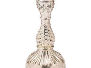 The Noel Collection Silver Foil Effect Dinner Candle Holder