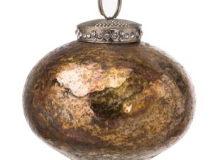 The Noel Collection Burnished Bulbous Christmas Bauble - Image 1