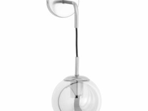 Silver Smoked Glass Globe Wall Hanging Pendant