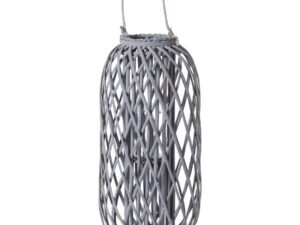 Large Grey Standing Wicker Lantern