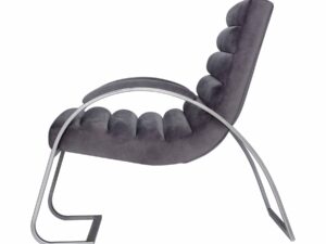 Grey And Silver Ribbed Ark Chair