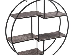 Farrah Collection Silver Circular Wall Hanging Multi Shelf