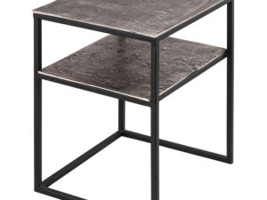 Farrah Collection Silver Side Table with Shelf
