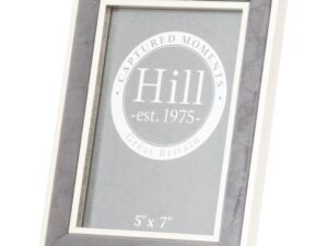 Silver Edged Grey Velvet 5X7 Photo Frame