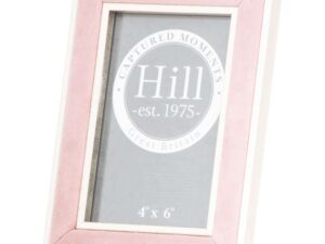 Silver Edged  Pink Velvet 4X6 Photo Frame