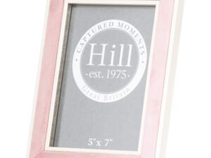Silver Edged  Pink Velvet 5X7 Photo Frame