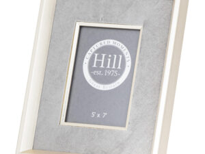 Antiqued Pewter Deep Framed  Grey Velvet 5X7 Photo Frame