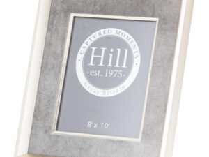 Antiqued Pewter Deep Framed  Grey Velvet 8X10 Photo Frame